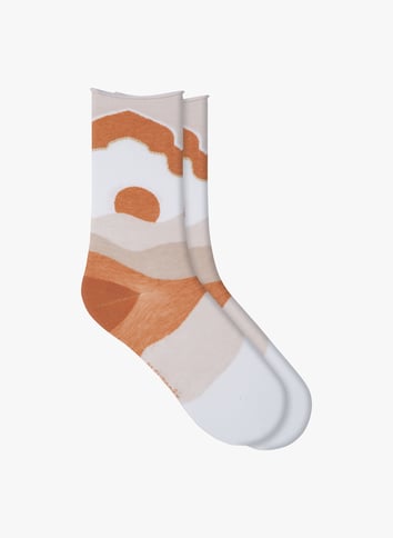 Sokken met print - katoenblend BLEUFORET Beige